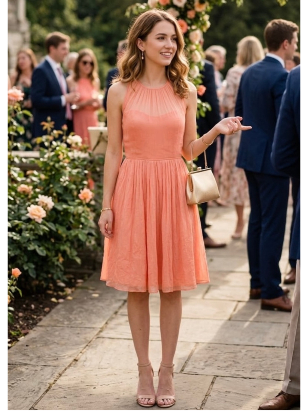 J.Crew Dress Petite 4P Mini Dress in Coral 100% Silk